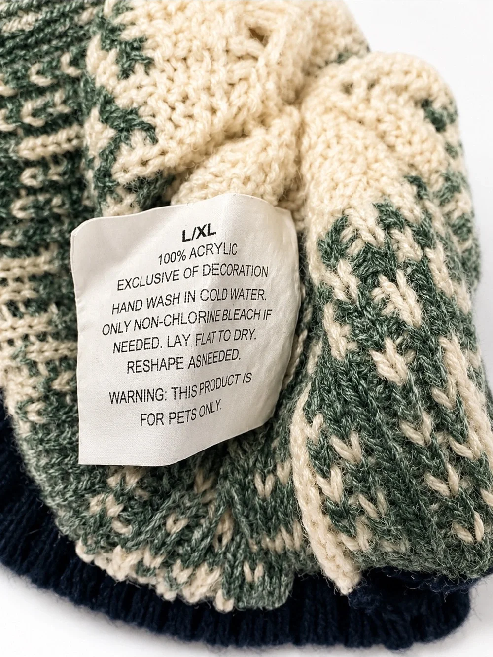 Two matching Knit Hats/beanies for extra large dogs.